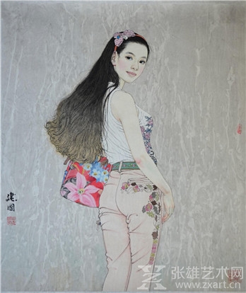 眸   69×59cm 纸本设色  2016年  桑建国
