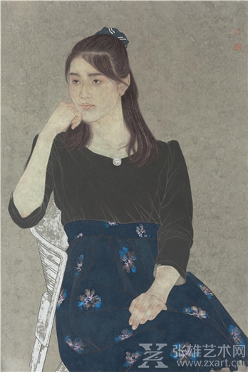 子衿  90×60cm  皮纸矿物色箔  2017年  孙震生