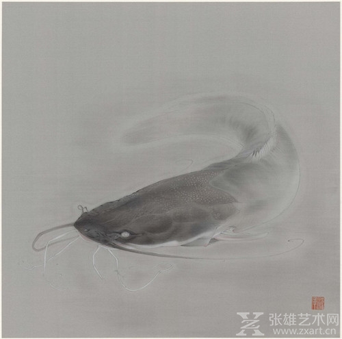 鸟兽鱼虫图册之一   40×40cm  绢本设色  2017年  沈宁