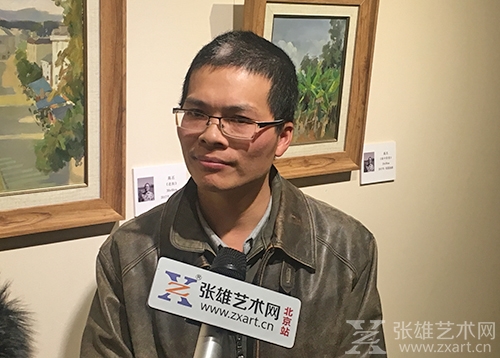 油画院画家林建寿接受采访