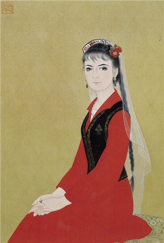 顾生岳红衣少女