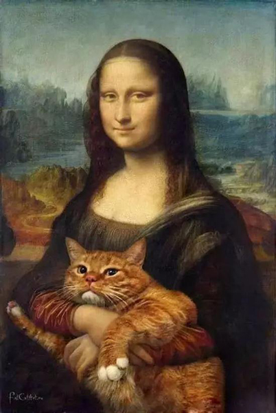国外博物馆实力卖萌卢浮宫里蒙娜丽莎抱猫咪