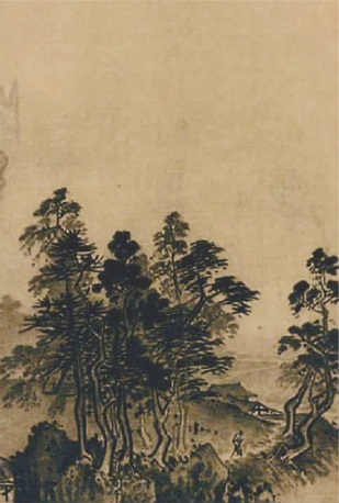 烟岫林居图（中国画）  夏圭