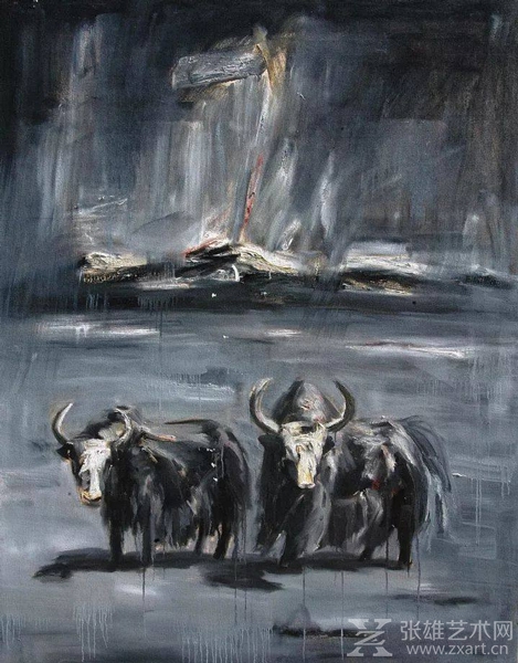 《高原魂（牦牛）系列》 布面油画 180cmx140cm 2006－2009年