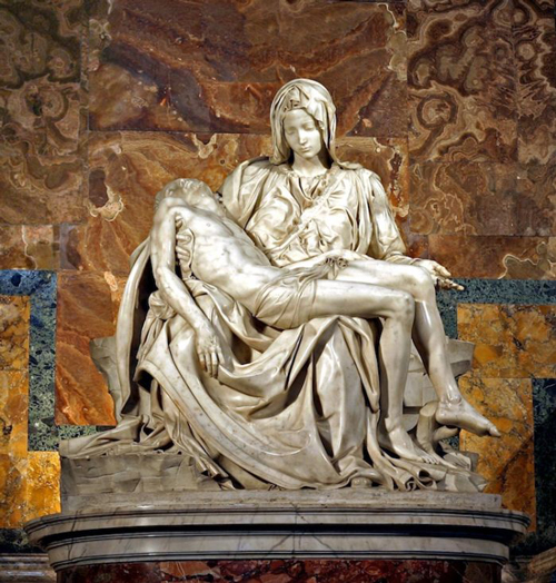 米开朗基罗（Michelangelo Buonarroti）的《皮埃塔》（1498-1499)(图片：Stanislav Traykov通过维基共享)