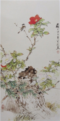 小写意画家朱礼元及其《春色鸟鸣图》