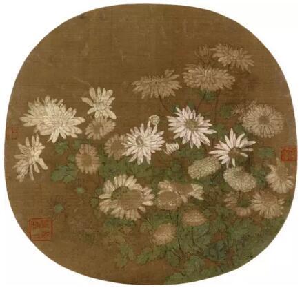 《从菊图》 绢本 | 设色 | 24 cm x 25 cm 北京故宫博物院