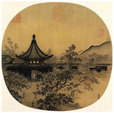 马麟《秉烛夜游图》 册页 | 绢本 | 设色 | 24 cm x 25 cm 台北故宫博物院