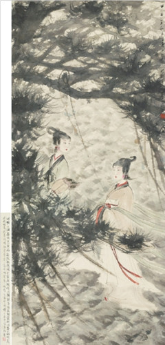傅抱石 二湘图1944年