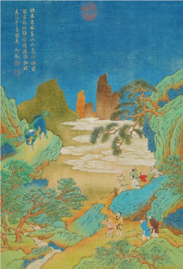 仇英 观兽图 明代