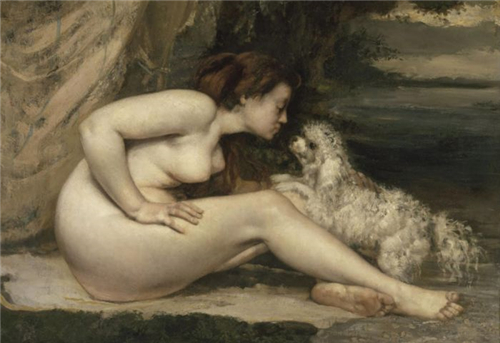 Gustave Courbet, Nude Woman with a Dog, 1861 - 1862