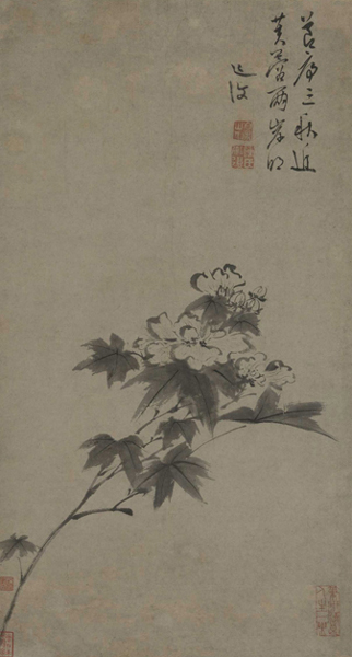 明 陈淳《芙蓉》60.8×32.7cm中国美术馆藏