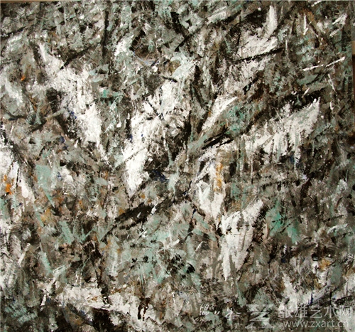 《被污染的水塘》布面丙烯75X70cm