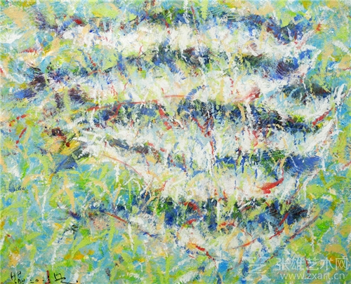《有鱼的风景》布面丙烯60X50cm
