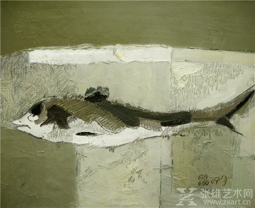 《八大山人的鱼》布面油画60X50cm