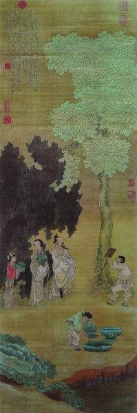   云林洗桐图（国画） 明 崔子忠