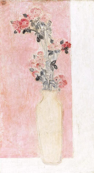 常玉 (法国/中国，1895-1966) 《粉瓶小野菊》 油彩 画布