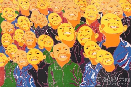 方力钧2013-2016 木刻版画244x366cm 2016年