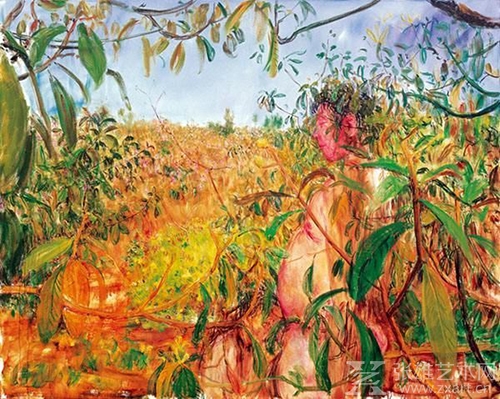 周春芽《美丽的龙泉山》布面油画200x250cm 2008年