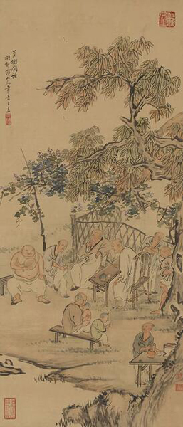 王素《豆棚闲话》 设色绢本立轴 估价:2,000 - 4,000美元