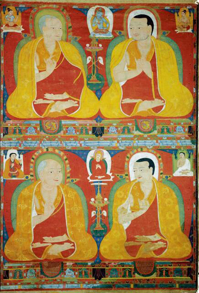 四噶举大师唐卡 西藏，约1225年作 80 x 55.5 公分 估价：600,000 – 800,000美元
