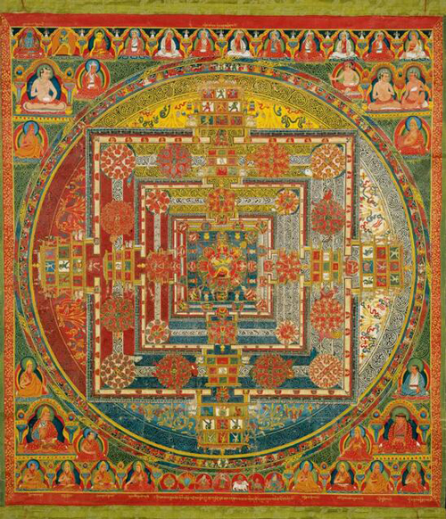 时轮金刚曼陀罗唐卡 西藏，约1570年作 54.6 x 49.5 公分 估价：500,000 – 700,000美元