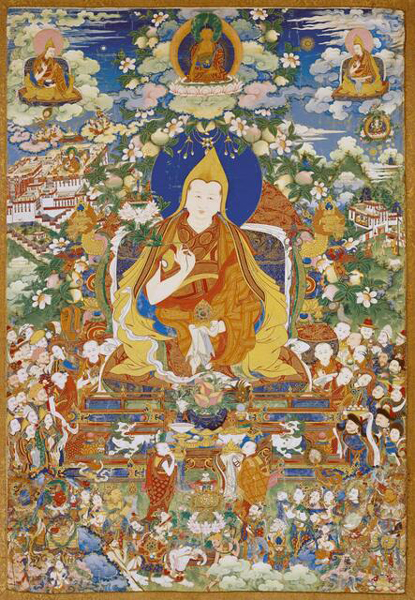 八世达赖喇嘛唐卡 西藏，19世纪作 88 x 61 公分 估价：250,000 – 350,000美元