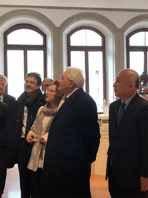   意大利总统塞尔吉奥·马塔雷拉（Sergio Mattarella）一行参观展览