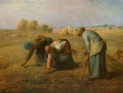 ∧《拾穗者》时间：1857年；油画；巴黎奥赛博物馆藏。