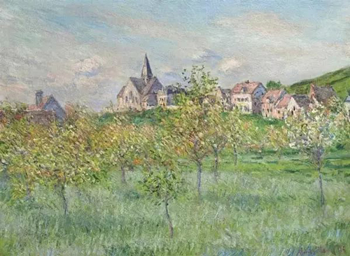 ∧《吉维尼的春天下午》莫奈（1840-1926） 布面油彩 60.4 x 81.4 cm. 1885