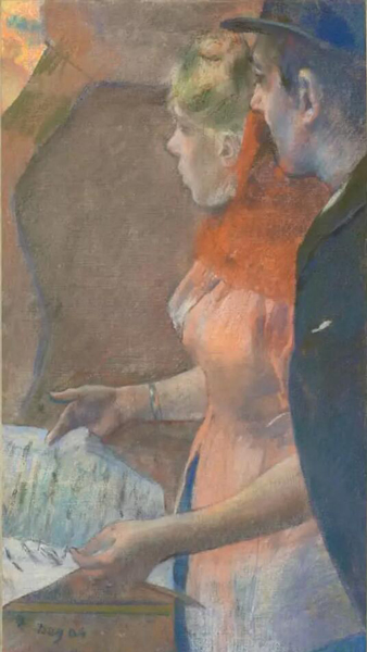 埃德加・德加(1834 - 1917) 《幕后》 粉彩 亚麻画布 66.7 x 37.5 cm. 约1882 - 1885年作 估价：英镑 8,000,000 - 12,000,000