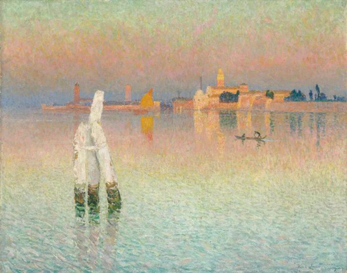 艾米尔・贝尔纳(1849-1924) 《穆拉诺美景，夕阳余晖》
