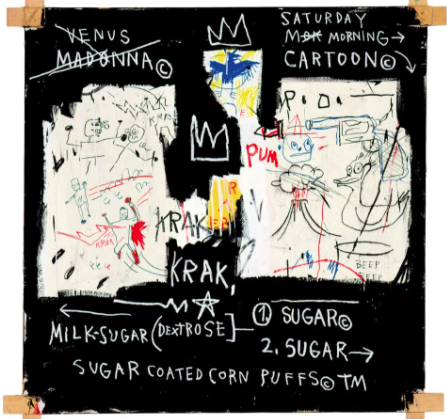 让-米歇尔·巴斯奎亚，《 A Panel of Experts》，1982。图片：The Montreal Museum of Fine Arts，Gift of Ira Young，? VG Bild-Kunst Bonn，2018 & The Estate of Jean-Michel Basquiat, Licensed by Artestar，New York，Courtesy The Montreal Museum of Fine Arts；MFA，Douglas M. Parker