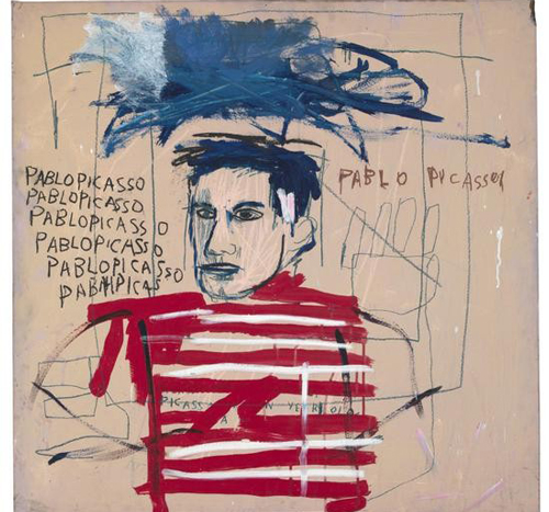 让-米歇尔·巴斯奎亚，《无题》（毕加索），1984。图片：Private collection，Italy；? VG Bild-Kunst Bonn，2018 & The Estate of Jean-Michel Basquiat；Licensed by Artestar，New York