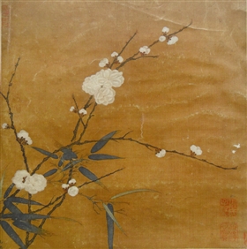 马麟《梅竹图》:笔墨勾勒韵染逼真