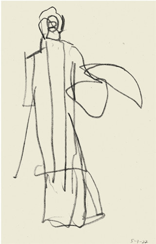 叶浅予 牡丹亭系列之二十 15.5×10.3cm 纸本铅笔