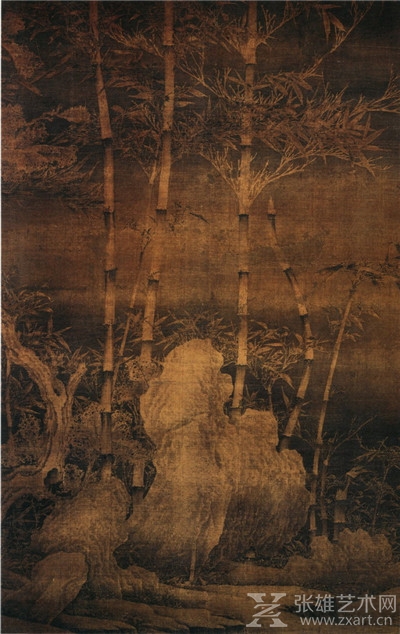   ▲五代 徐熙(—975) 《雪竹图》立轴绢本 151.1×99.2厘米 上海博物馆藏