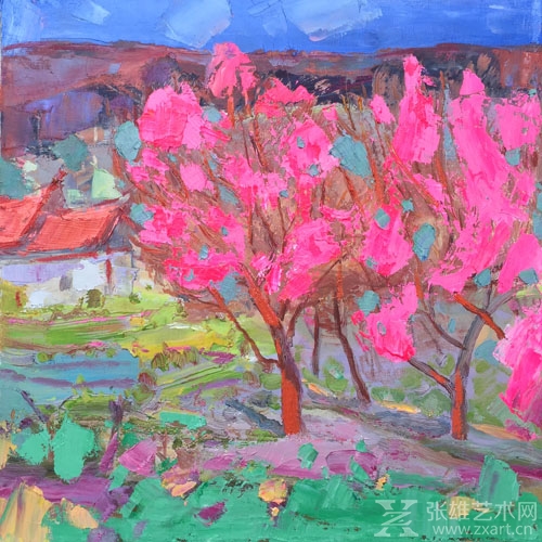 黄志洋《春暖花开》40×40cm 布面油画