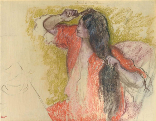 埃德加·德加(Edgar Degas)《身穿红色浴袍梳妆的女子》 估价：400,000–600,000欧元