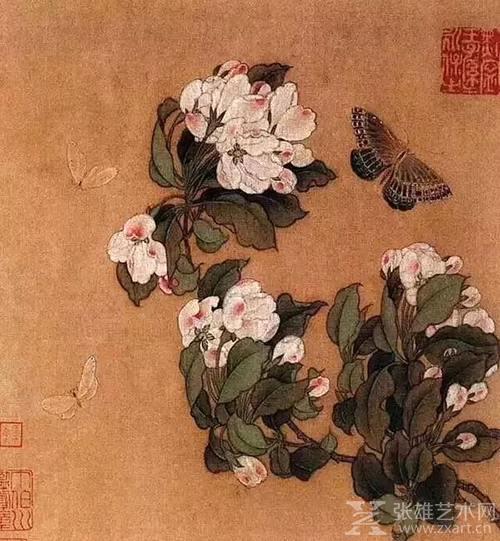 佚名 《海棠蛱蝶图》 25×24.5cm 故宫博物院藏