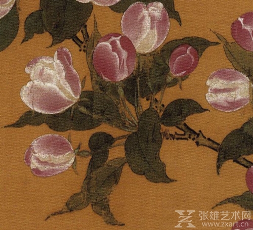 《写生海棠图》局部