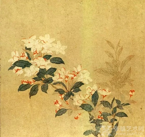 元 钱选《八花图》（局部） 29.4×333.9cm 北京故宫博物院藏