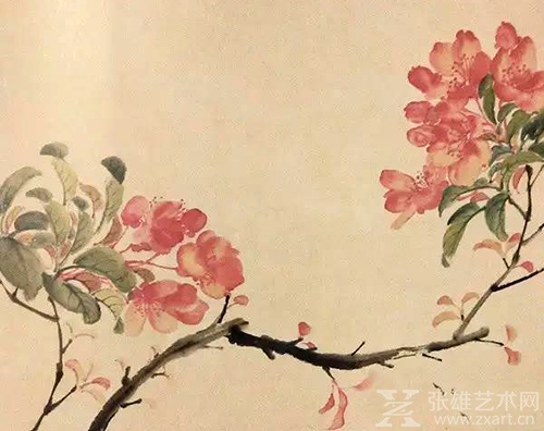清 任伯年《海棠图》