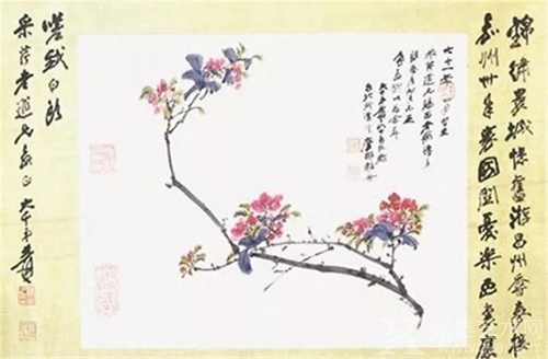 张大千 《海棠春睡图》 66x46cm