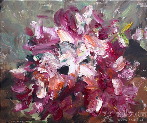 紫红百合50cm×60cm 布面油画 2016年