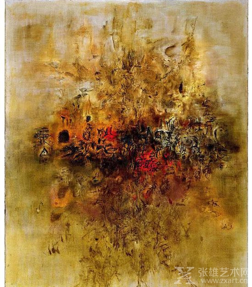Lot 164赵无极《大地无形》 1956-1957年作油彩画布 200.4 x 162.3 cm. 估价：HK$ 90,000,000 - 150,000,000 成交价：1.829亿港币
