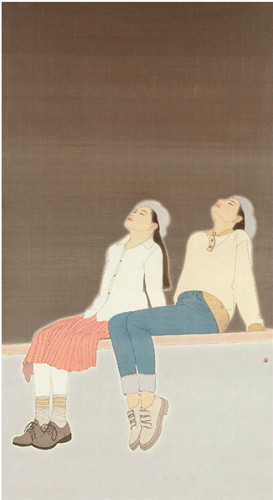 程园园(山西) 光年距离 中国画 200×187cm 选自首届“全国大学生美术作品展”