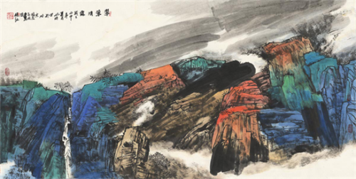 精神与意象——读张江重彩山水画作品