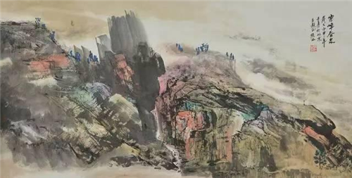 精神与意象——读张江重彩山水画作品