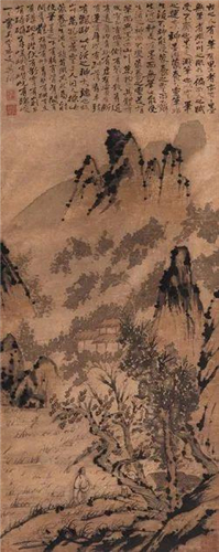 石涛 江干访友图